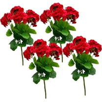 Viworld Artificial Flowers, Artificial Flowers 4Pcs UV-Resistant Fake Geraniums for Outdoors fade-resistant Realistic Geranium Plants for Wedding Home Party Decor, Artificial Geraniums for Outdoors