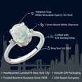 thumbnail image 2 of Gem Stone King 925 Sterling Silver Cabochon White Simulated Opal and White Diamond 3-Stone Engagement Ring for Women (2.16 Cttw, Available in Size 5, 6, 7, 8, 9), 2 of 5
