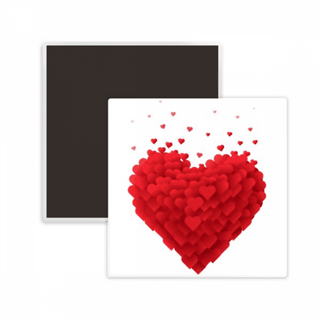 

Shaped Red Hearts Valentine s Day Square Ceracs Fridge Magnet Keepsake Memento