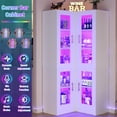 thumbnail image 6 of Homieasy 70'' Tall Corner Pantry Cabinet, L Shaped Kitchen Hutch Cabinet with LED Lights, Glass Doors & Adjustable Shelves, Storage Cabinet for Dining, Kitchen, Closet, White, 6 of 7