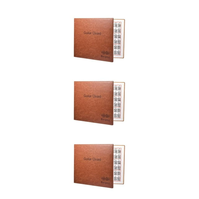 Advancent Libro de acordes de guitarra de 6 cuerdas, libros de práctica plegables para estudiantes principiantes, libros de práctica de regalo marrón 23.5*18 cm 3Conjunto