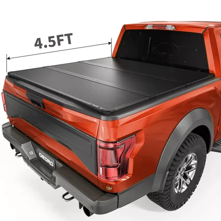 RVNI 4.5FT FRP Hard Tri-Fold Tonneau Cover for 2022 2023 2024 2025 Ford Maverick Truck Bed waterproof