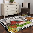 thumbnail image 3 of Area Rugs for Living Room 4x6 Ft, Farmhouse Cow Non Slip Area Rugs for Kitchen Bedroom Entryway, Country Sunflowers Pig Cabin Barn Wooden Washable Carpet Runner Rug Floor Mats for Bedroom Home Decor, 3 of 8