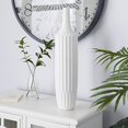 thumbnail image 2 of Deco 79 Ceramic Stripe Texture Vase, 5" x 5" x 23", White, 2 of 4