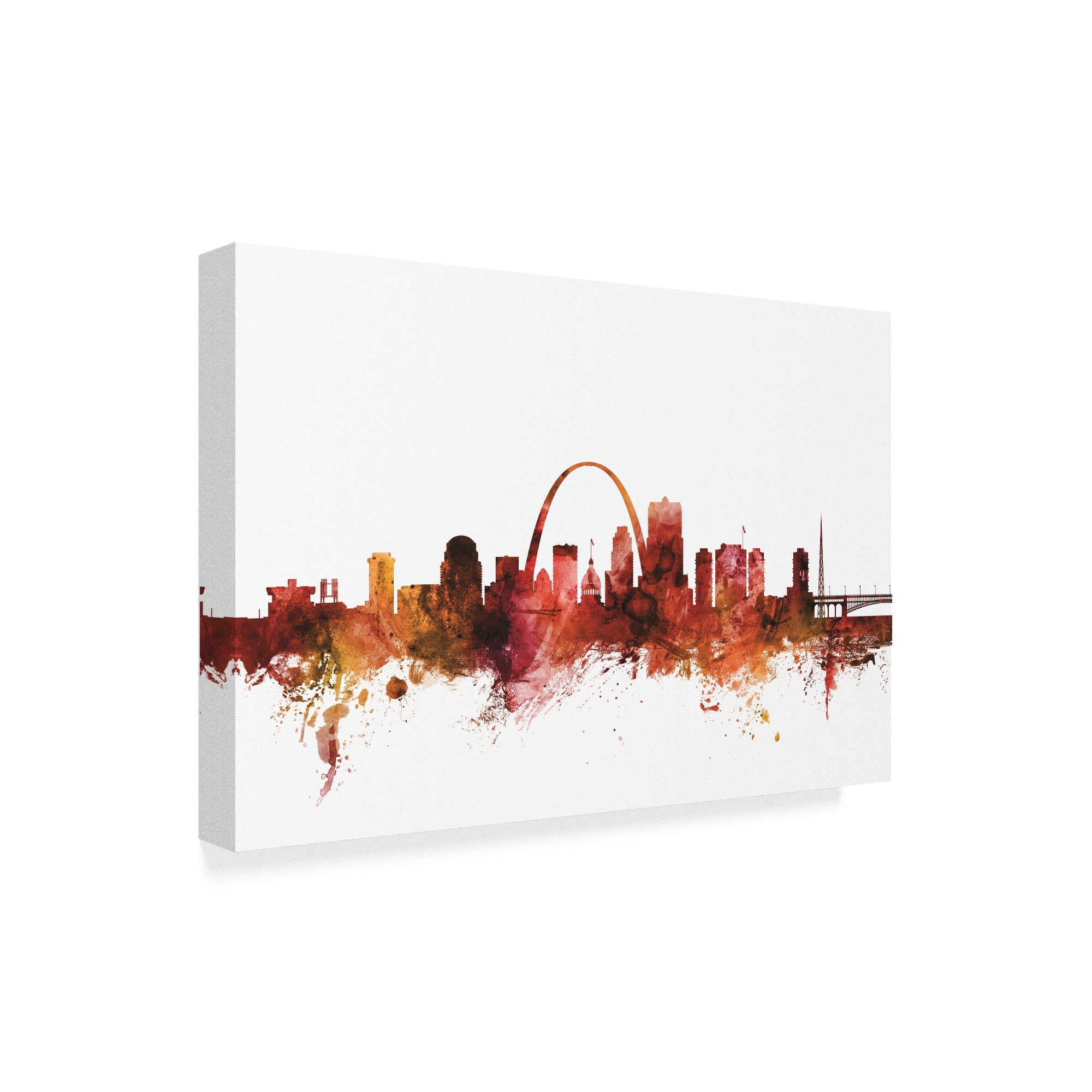 Trademark Fine Art 'St Louis Missouri Skyline Red' Canvas Art by Michael Tompsett