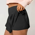 thumbnail image 4 of Yoga Shorts Leggings for Women Plus Size Tummy Control Elastic Waisted Ruffle Shapewear Shorts Women Workout Fitness Athletic Pants S-2XL, 4 of 8