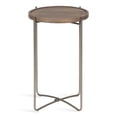 thumbnail image 3 of Kate and Laurel Vale Modern Side Table, 15.5 x 15.5 x 25, Gray Wood with Brushed Silver Base, Round End Table for Storage and Display, 3 of 8