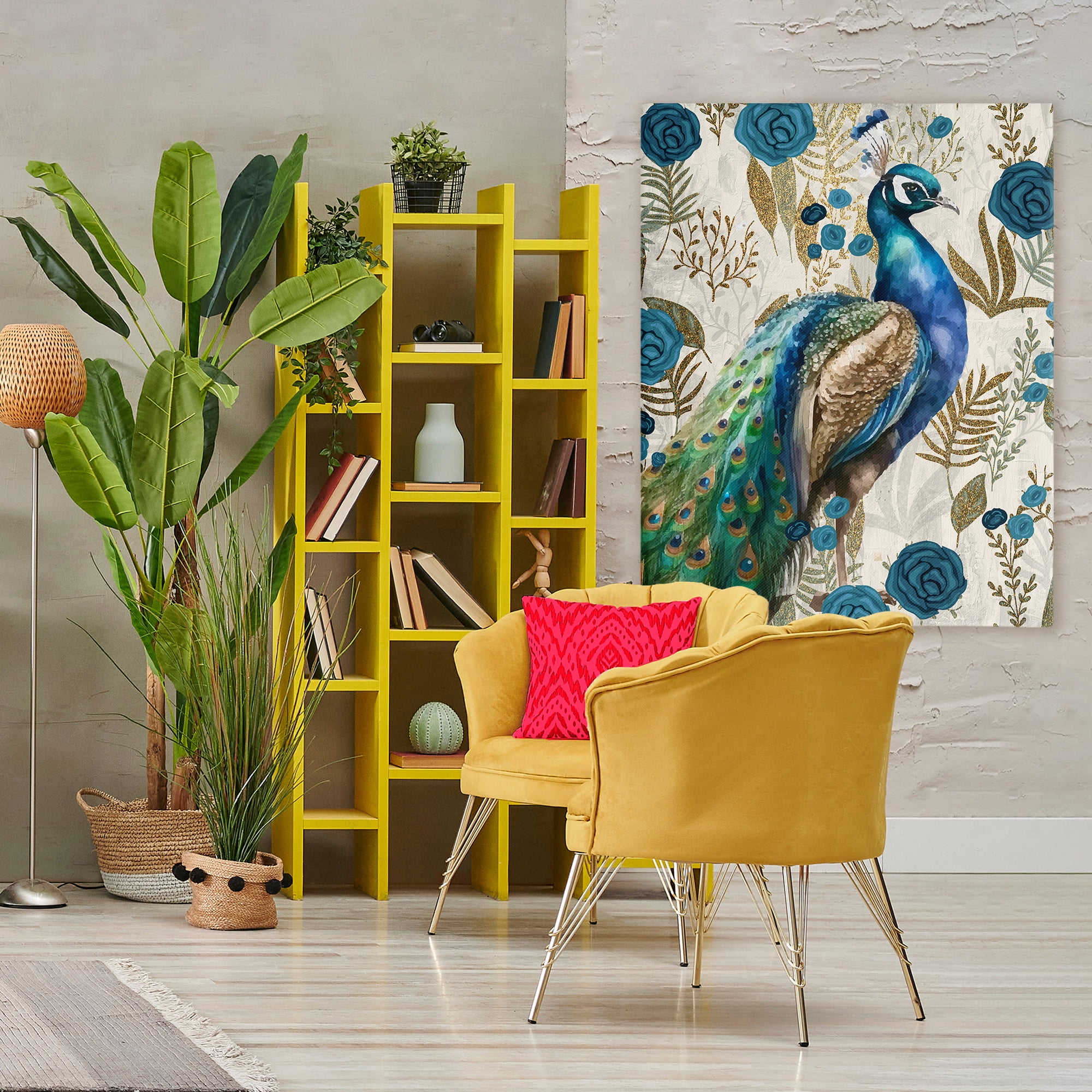 Stupell Industries Peacock Pride Botanicals Canvas Wall Art, design by Kim Allen
