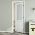 thumbnail image 2 of 24" x 80" Half Panel Frosted Glass Interior Door Slab, Solid Core Door Panel as Barn Door, Pocket Door, French Door, Prehung Door - as Panty Door, Closet Door, Pre-finished & Paintable, White, 2 of 9