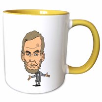 3drose, President Abraham Lincoln, 11oz Two-tone Yellow Mug