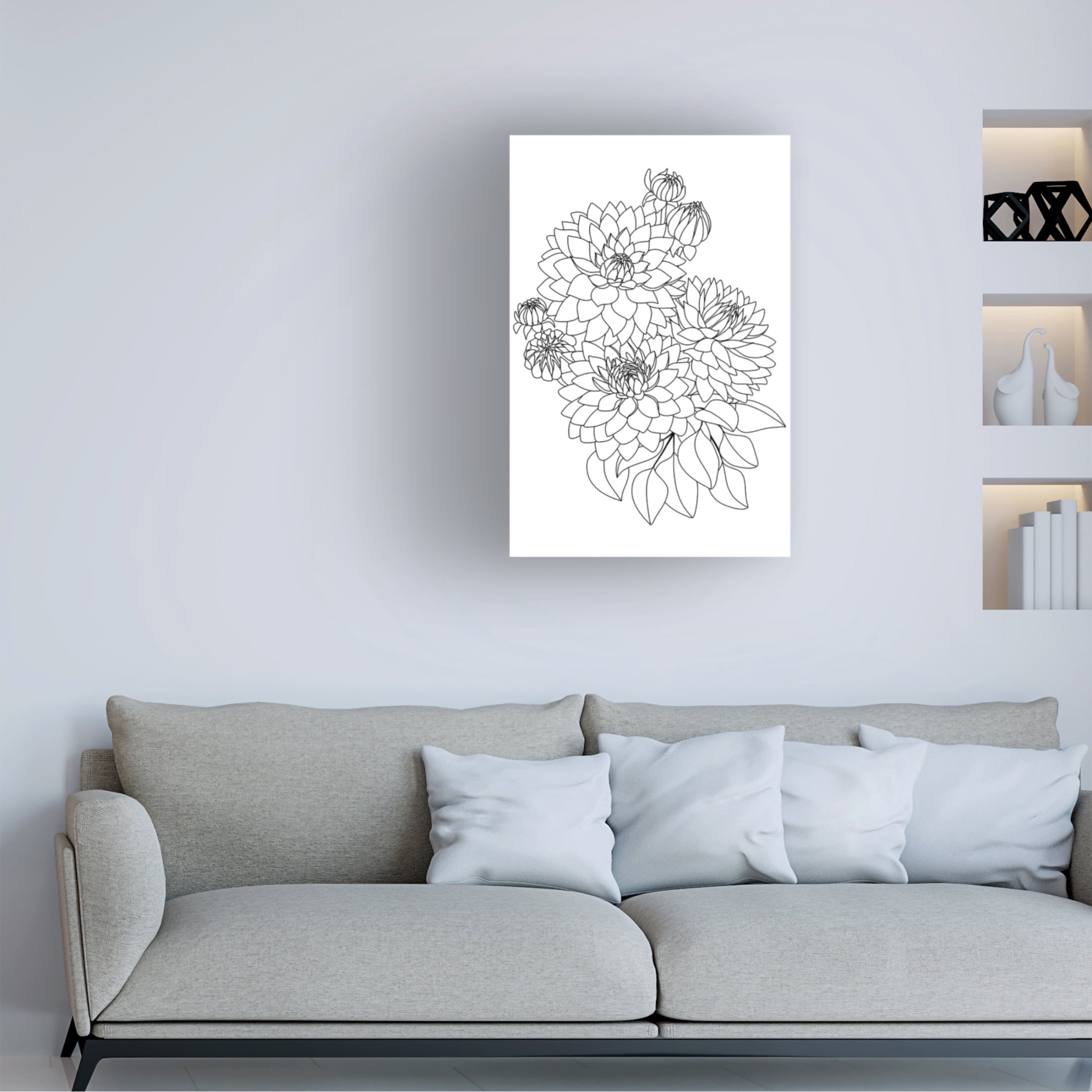 Trademark Fine Art Rosana Laiz Blursbyai Pacey bouquet in black and white Canvas Wall Art