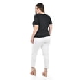 thumbnail image 3 of Blusa con pedreria y perlas Roman Fashion /Tallas Extras, 03022-C (Negro) negro 38, 3 of 6