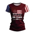 thumbnail image 2 of Women USA 250th Anniversary Shirt Patriotic Independence Day Shirt Women Casual Crew Neck Short Sleeve Top, 2 of 6