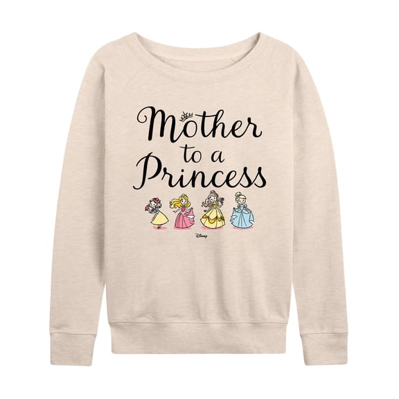 Disney - Mother To Princess Lightweight French Terry Wide Neck Long Sleeve Graphic Shirt