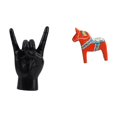 thumbnail image 1 of Escultura De Estatua Con Gesto De Mano De Roca, Artesanía Creativa Para Dedos Para Decoración De Apartamentos, Dormitorios Y Restaurantes, Adorno De Caballo Dala Sueco, Figura De Animal, 1 of 8