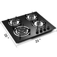 Miumaeov 4 Burner Gas Cooktops Built-In Cook Stove Kitchen LPG/NG Gas Hob with Adapter Electronic Ignition 23"