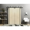 thumbnail image 3 of Slab Barn Door Panel 18 x 96 inches | Planum 0016 Natural Veneer with Frosted Glass | Sturdy Finished Interior Doors | Pocket Closet Sliding, 3 of 6