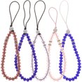 thumbnail image 1 of CIMAXIC 5pcs Non-slip Phone Lanyards Crystal Beads Hand Wrist Strap Short String,6.5"X0.31"X0.31", 1 of 5