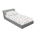 thumbnail image 2 of Ambesonne Geometric Fitted Sheet & Pillow Sham Set, Retro Triangles Dots, Twinxl, Pale Pink Teal Black, 2 of 2