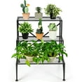 thumbnail image 4 of Topbuy Metal 3-Tier Plant Stand Flower Pot Plant Shelves Flower Pot Organizer Rack Suitable for Indoor & Outdoor, 4 of 5