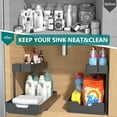 thumbnail image 6 of PHANCIR 2-Pack Under Sink Organizer Storage, 2 Tier L-Shape Multi-Purpose Large Capacity Kitchen Under Sink Organizers for Narrow Space Easy Access Sliding Storage Drawer with Hooks for Bathroom, 6 of 8