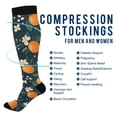 thumbnail image 2 of FORMRS Womens Knee High Socks Casual Long Thick Travel Daily Wear, 1 Pair, Green Floral Oranges, 2 of 6