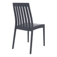 thumbnail image 2 of Luxury Commercial Living 35" Gray High Back Stackable Outdoor Patio Dining Chair, 2 of 7
