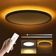 thumbnail image 1 of SHILIU-12in LED Flush Mount Ceiling Light Fixture with Remote Control, Nightlight 2000K Warm, 3000K-6500K Adjustable, Low Profile Ceiling Lights for Bedroom, Kitchen, Living Room, Black, 1 of 4