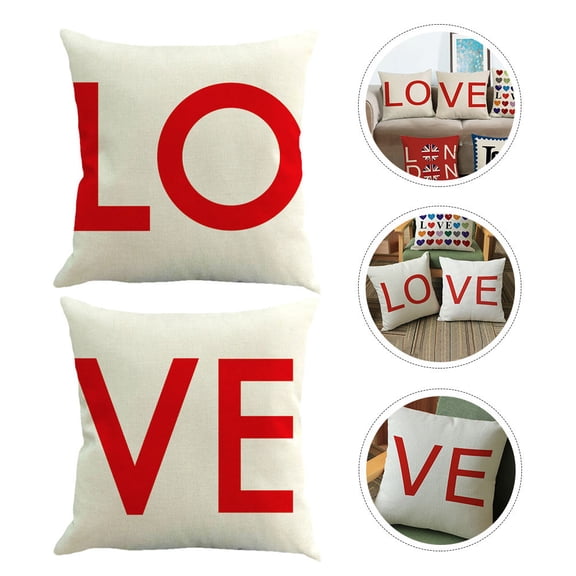 OULII Love Combination Pillow White Linen for Home Easy to Use and Decorative