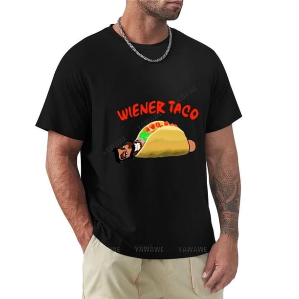 Wiener-Camiseta de taco para hombre camisa de talla grande con cuello redondo gráfico de verano