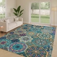 thumbnail image 6 of Addison Rugs Chantille Indoor/Outdoor Transitional Americana Teal Machine Washable Rectangle Rug, 5' x 7'6", 6 of 8