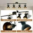 thumbnail image 3 of Lzawvm Track Lighting Fixtures Ceiling Kitchen Lighting Fixtures Ceiling ‎Flexible Adjustable Heads Industrial Light Fixture for Dining Room Living Room Black 4 Light, 3 of 10