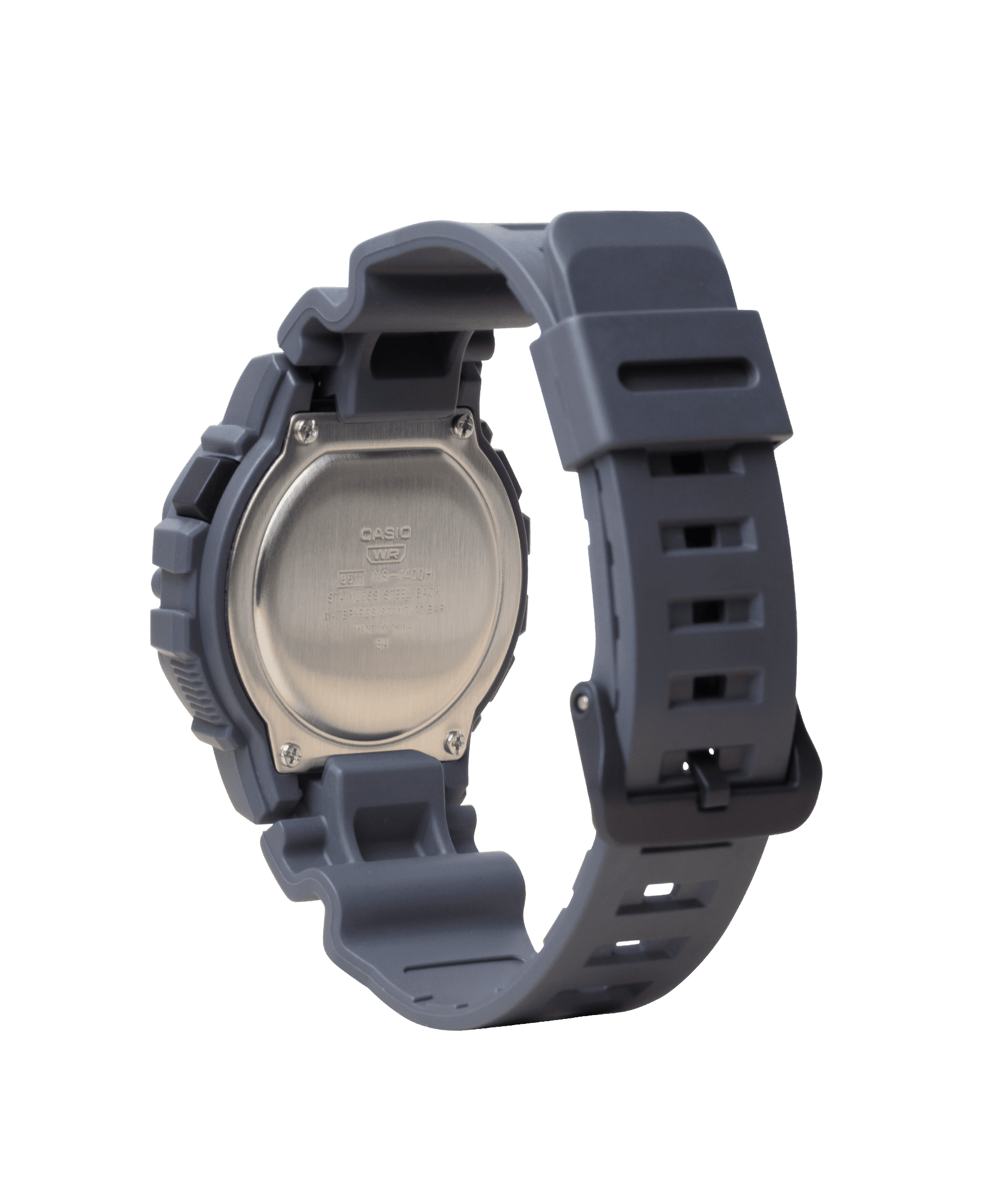 Casio Mens Digital Wristwatch 10-Yr Battery 100M Wr Led Backlight Stopwatch Gray
