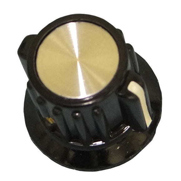 3015 - Bouton 1/4 Po Plastique 20MM Nervuré avec Jupe 17MM Noir