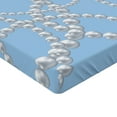 thumbnail image 2 of Ambesonne Bridal Fitted Sheet, Pearl Necklace Bracelet, Queen Size, Pale Blue White, 2 of 3