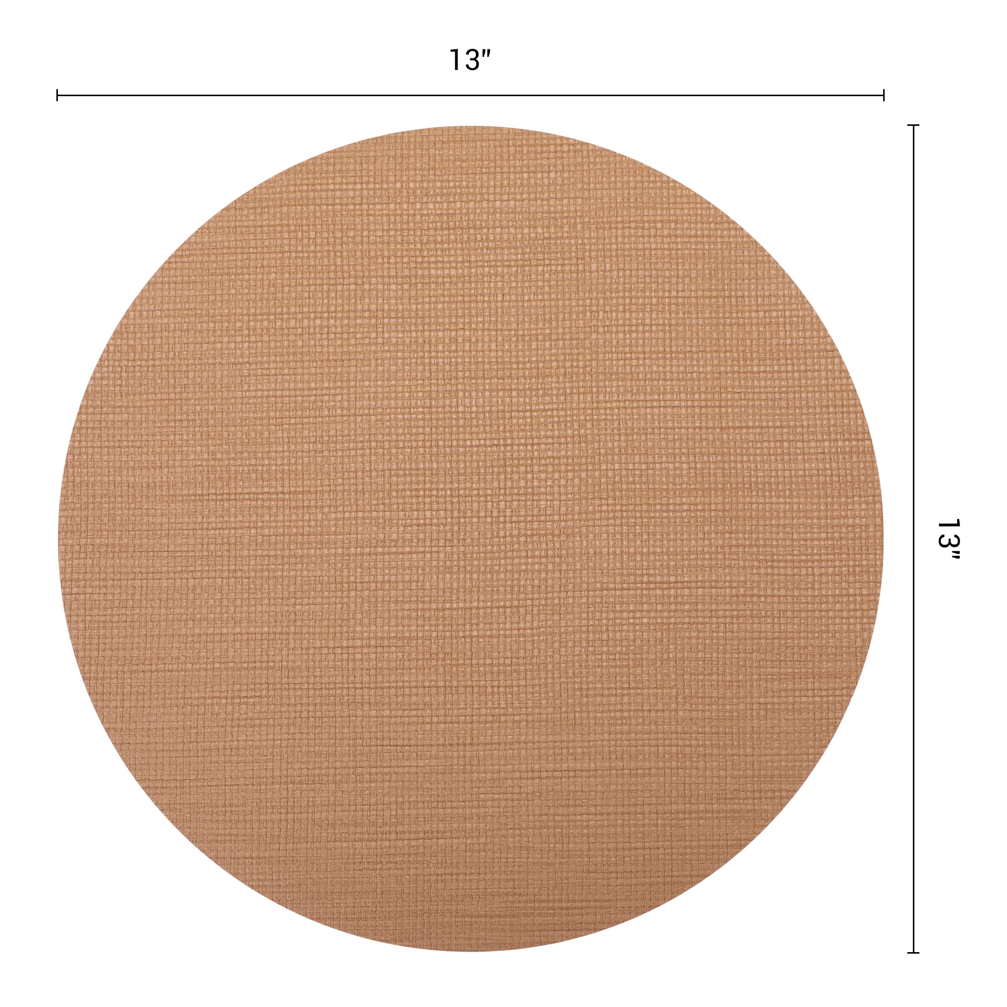 Unique Bargains 6pcs Faux Leather Wipeable Placemats Khaki 13"x13"