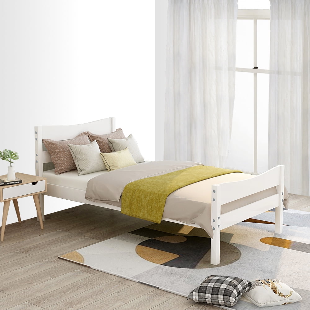 kids white wooden bed