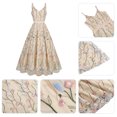 thumbnail image 4 of IBTOM CASTLE Women's 1950s Vintage Floral Embroidery Dress Flared Swing Dress Cocktail Party Wedding Dress M Apricot, 4 of 8