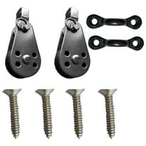 JMXIANG Kayak Canoe Anchor Trolley Kit 2 Stainless Steel Pulleys Blocks 2 Nylon Pad Eyes with 4 Stainless Steel Screws Boats Accessories