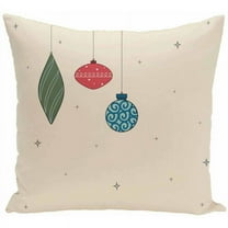 Simply Daisy Holiday Print Decorative Pillow, 16" x 16"