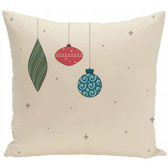 Simply Daisy Holiday Print Decorative Pillow, 16" x 16"