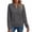 Dark Gray, variant on Womens Quilted Knit Long Sleeve Sweatshirt Pullover Notch V Neck Casual Slouchy Sweater Warm Ribbed Cuff Cozy Daily Fall Outfits, Gray, L