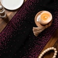 thumbnail image 3 of Pink Ribbon Table Runner 108 Inches, Wings Romantic Love Heart Flowers Black Bed Runner Dresser Scarves Tabletop for Indoor Outdoor Parties/Ceremony/Banquet, 13"x 108", 3 of 8