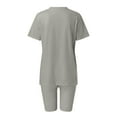 thumbnail image 4 of Workout Sets for Women Shorts Short Sleeve Crewneck Oversized T Shirt and Legging Shorts 2 Piece Matching Set Gym Yoga Set, 4 of 4