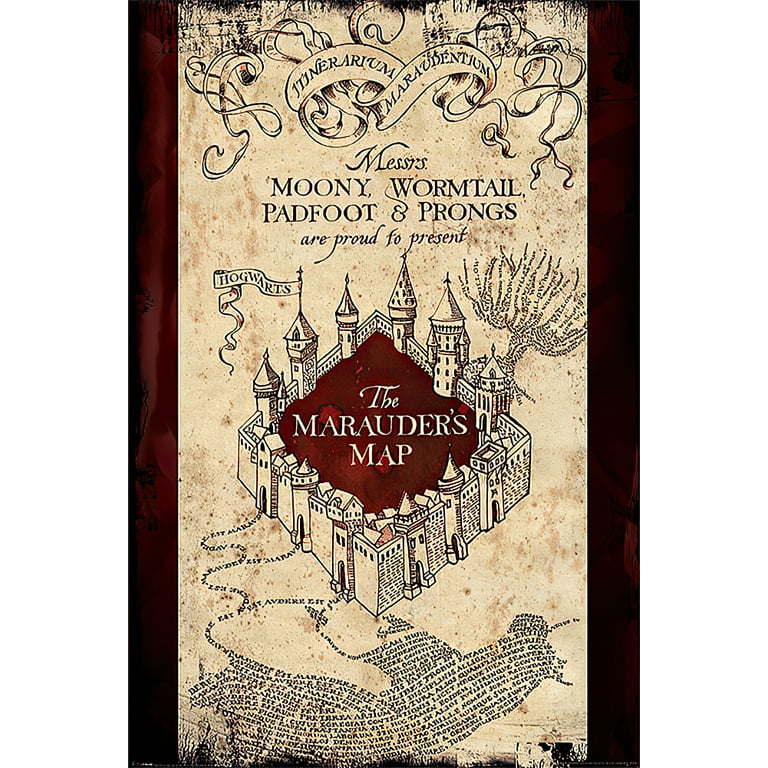Harry Potter - Movie Poster / Print (The Marauder's Map - Version 2) (Clear  Poster Hanger) 