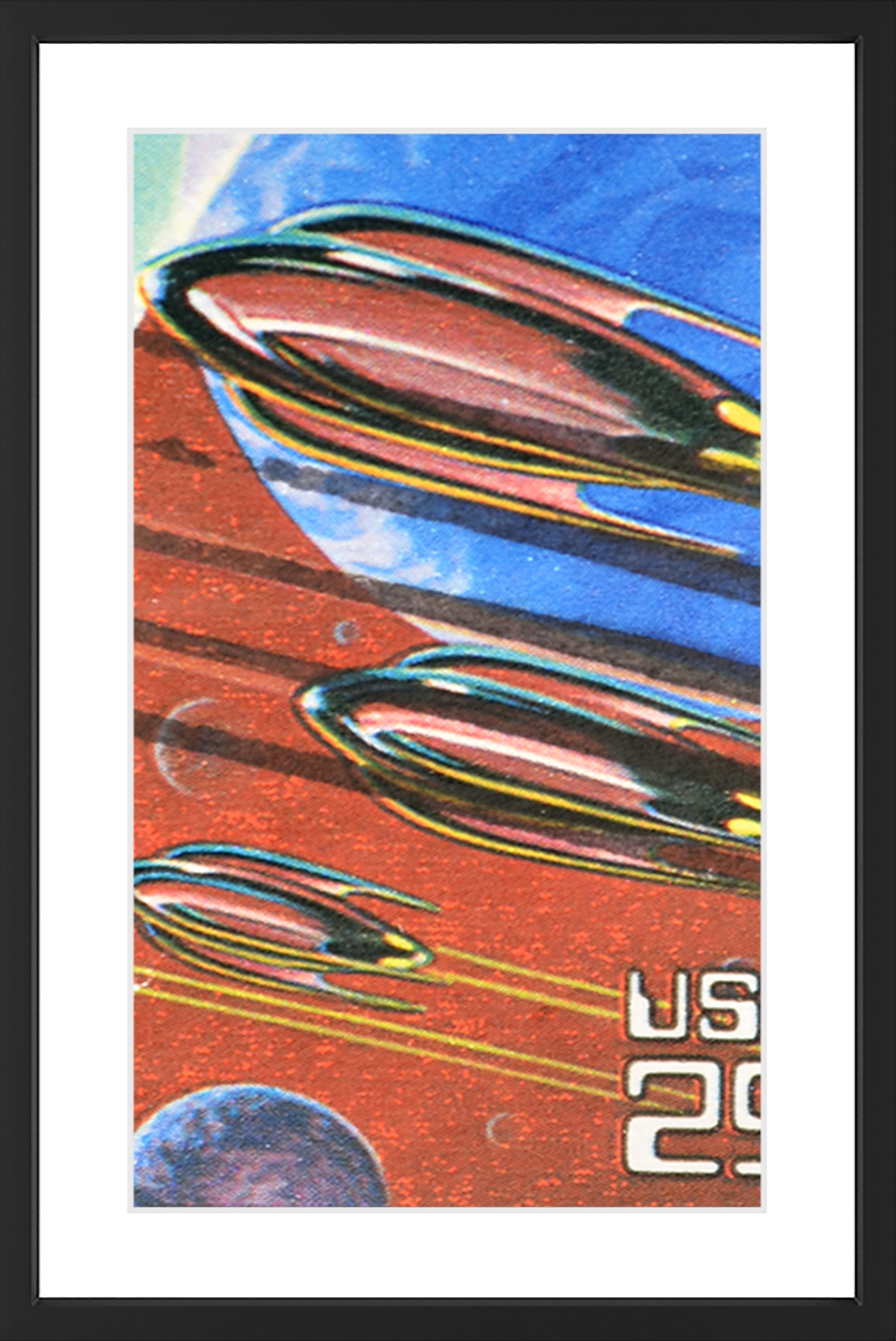 "Rockets in Space" Framed Painting Print