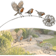 thumbnail image 4 of 2PC Robin Garden Stake, 3 Robin Birds and Dandelion Design, Outdoor Yard Art Stake for Lawn Patio Flower Bed Walkway, 4 of 13