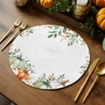 thumbnail image 5 of Fall Round Placemats Set of 4 Sage Green Pumpkin Place Mats Thanksgiving Woven Placemat Floral Eucalyptus Leaves Circle Braided Table Mat for Kitchen Dining Table Autumn Party Home Decor 15 Inch, 5 of 9