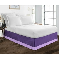 D.N.G. BEDDINGS 1 Piece Split Corner Two Tone Tailored Bed Skirt, Twin XL Size 26 Inch Deep Pocket, 800 Thread Count, 100% Egyptian Cotton, Solid Purple/Lilac Color.