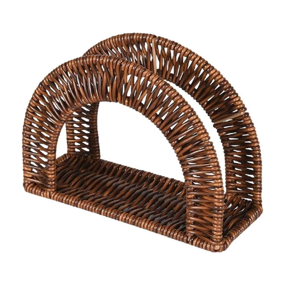 Rattan napkin holder for table, Standing dining Cocktail napkin dispenser for Party, kitchen table decor
